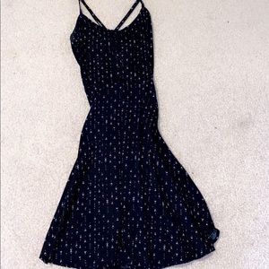 Black floral skater dress